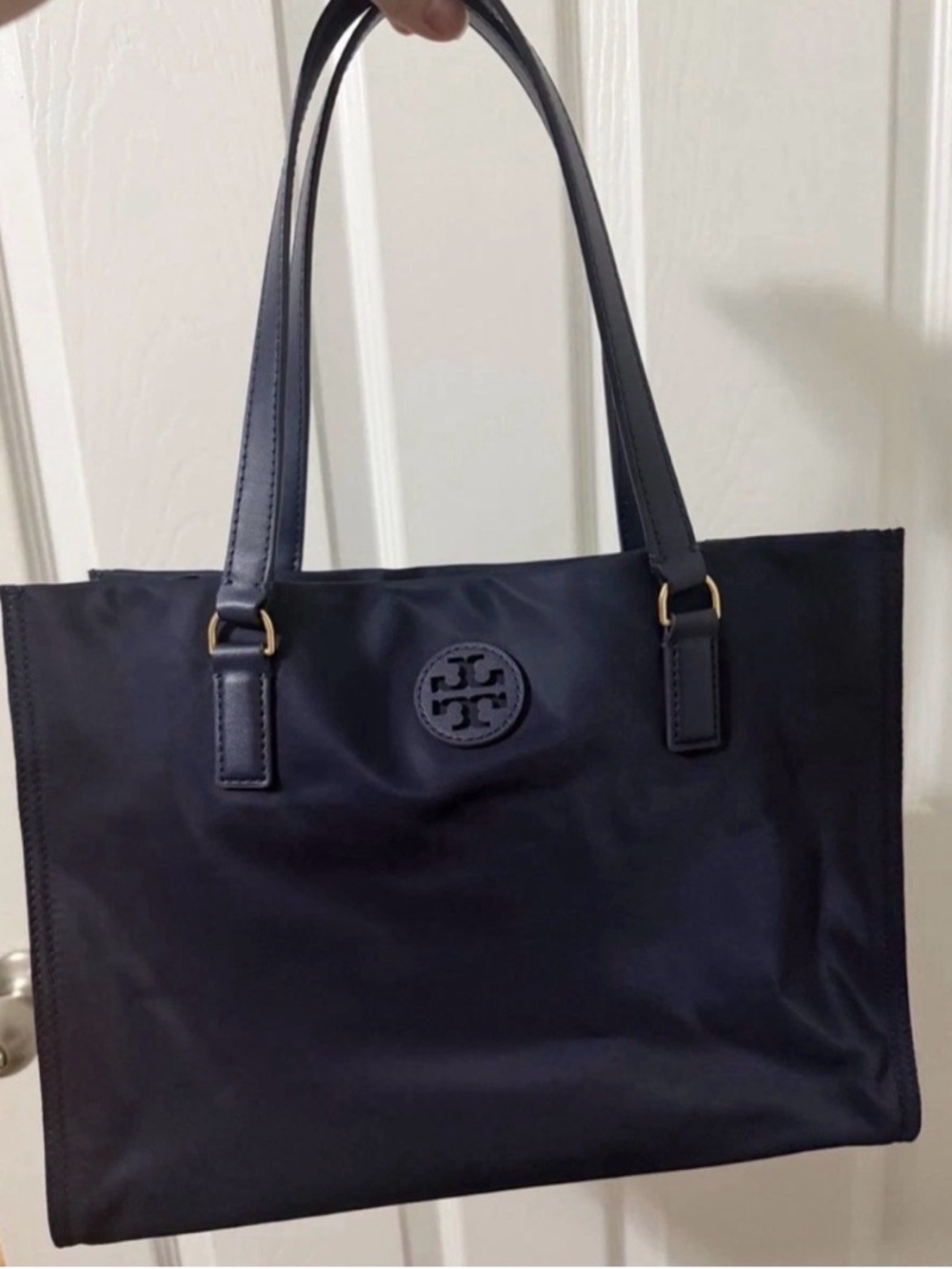 Tory Burch Navy handbag Tote with Leather Handles